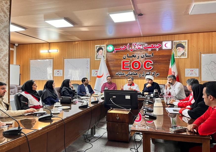 برگزاری جلسه مشترک اعضای تیم مدیریت بحران اداره کل پزشکی قانونی استان زنجان با جمعیت هلال احمر